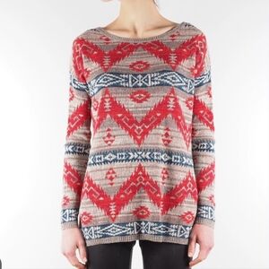 Denim & Supply Ralph Lauren Aztec Western Print Crewneck Sweater, Size S